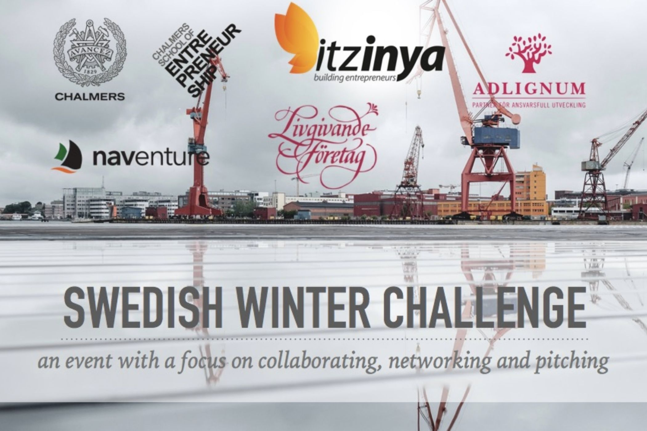 A psoter of the Swedish winter challenge and pictures of all the sponsors